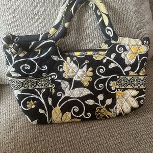 Vera Bradley Black and Yellow Floral Shoulder Bag